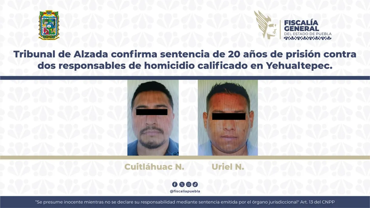 Tribunal de Alzada avala condena de 20 años para responsables de homicidio en San Simón Yehualtepec
