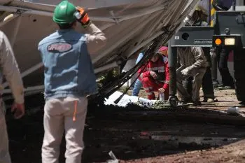 Se desploma tanque de agua en San Martín Texmelucan y mata a dos personas