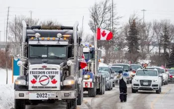 Camioneros se manifiestan en Canadá contra las medidas de salubridad