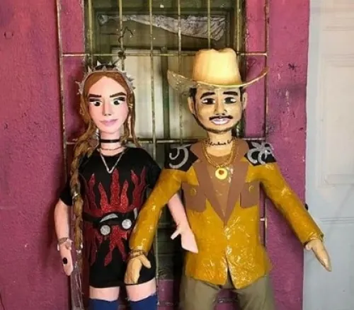 Belinda y Christian Nodal ¡Ya tienen piñata! Pero no están solos, Lupillo Rivera los acompaña: FOTOS