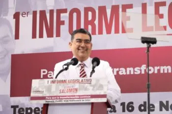Sergio Salomón rinde su primer informe de labores