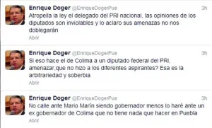 Enrique Dóger se lanza contra el PRI a través de Twitter