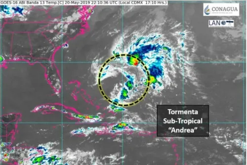 Alertan por Andrea, primera tormenta tropical del Atlántico en las próximas horas