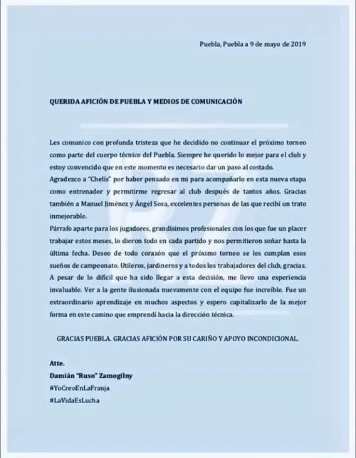 “El Ruso” Zamogilny deja al Puebla