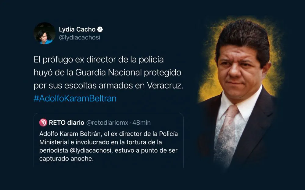 Confirma Lydia Cacho que Karam huyó de la GN en Veracruz