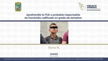 Aprehendió la FGE a probable responsable de homicidio calificado en grado de tentativa