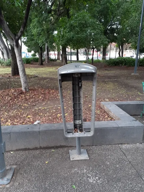 Paseo Bravo luce descuidado; adornos y botes papeleros están vandalizados
