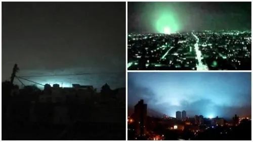 Luces en el cielo durante el terremoto de magnitud 8.2