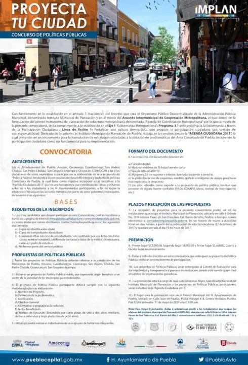 Ayuntamiento invita a participar en el concurso “Proyecta tu Ciudad 2017”