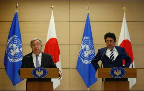 Guterres y Abe contemplan el diálogo con Corea del Norte