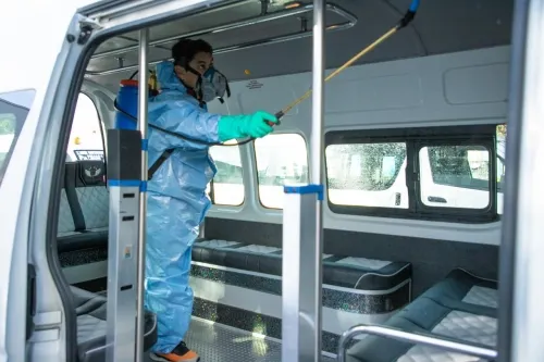 Diariamente SMT verifica sanitización de 150 unidades de transporte público