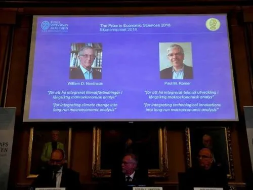 William Nordhaus y Paul Romer, de EU, ganan Nobel de Economía