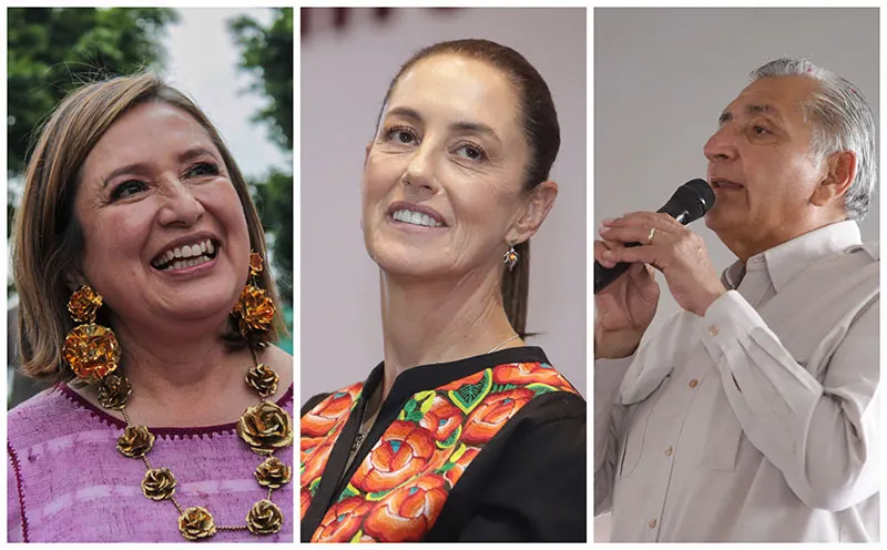 Claudia, Adán y Xóchitl, en Puebla