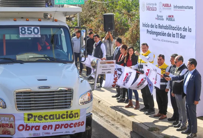 Rehabilitación de la Prolongación de la 11 Sur mejorará conectividad y movilidad en Puebla