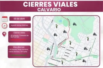 Habrá cierres viales en Puebla por actividades de El Calvario