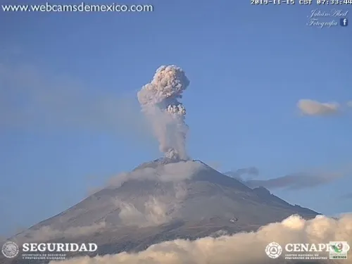 El miércoles fue el día de mayor actividad del Popocatépetl