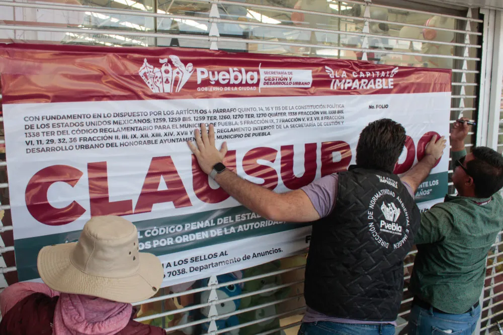 En mayo, el gobierno municipal de Puebla sancionó 76 negocios; 26 fueron clausurados