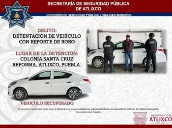 Seguridad Pública de Atlixco da resultados con la detención de sujetos por diversos delitos