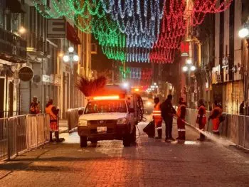 Refuerza OOSL acciones de limpieza tras desfile y celebraciones patrias en Puebla capital