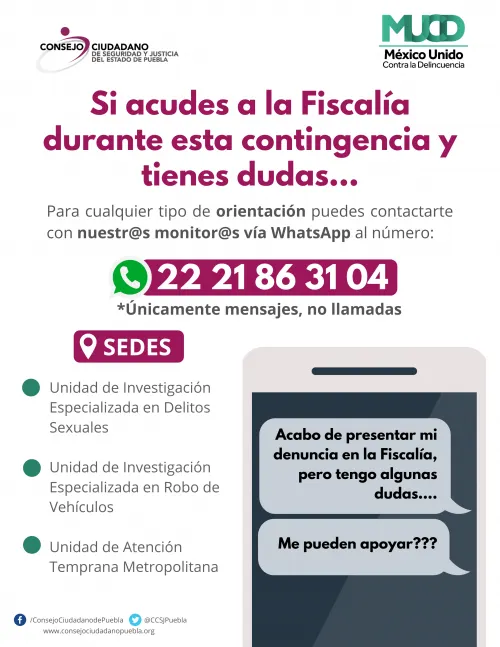 CCSJ orienta sobre trámites de denuncia en la FGE durante contingencia