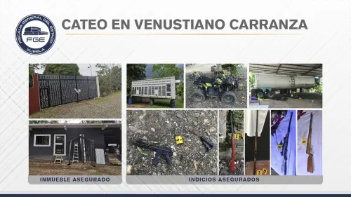 FGE aseguró armas y unidades durante cateo en Venustiano Carranza