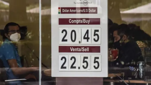 Dólar cierra hasta en 22.87 pesos; BMV cae por aumento de casos coronavirus