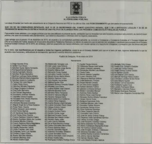 Líderes del PRD firman desplegado a favor de la alianza con el PAN