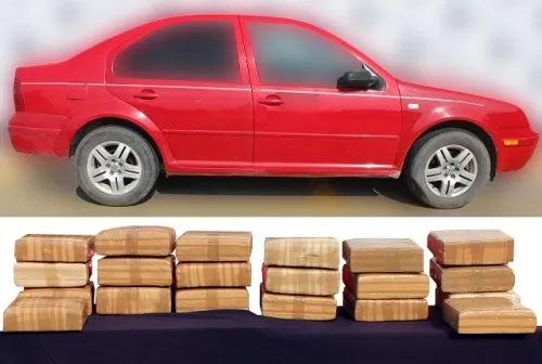 Detienen a pareja que llevaba 100 kilos de marihuana