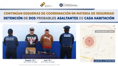 Detuvo SSP y SSC de puebla a dos hombres por robo a casa habitación