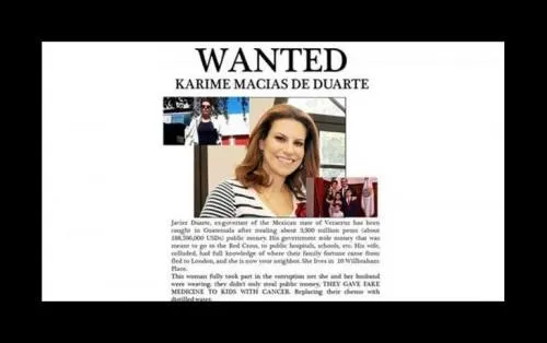 Mexicanos en Londres reparten cartas de “se busca” a Karime Macías