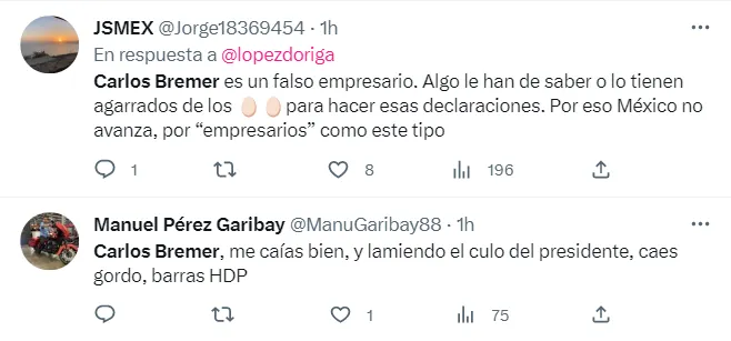Reacciones Carlos Bremer