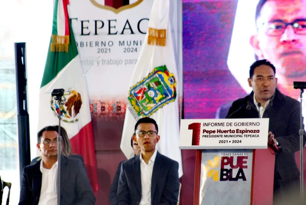 Respaldado por el Gobernador, José Huerta Espinoza rinde su primer informe de Gobierno en Tepeaca