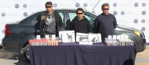 Con botón de emergencias, detuvieron SSPTM de Puebla  y SSP a tres personas por robo a farmacia