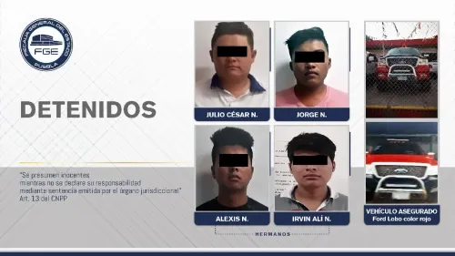 Fiscalía detiene a cuatro hombres en seguimiento a investigación de banda desarticulada