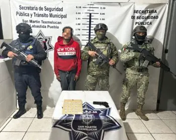 SSP de Texmelucan, logra la detención de un masculino por delitos contra la salud 