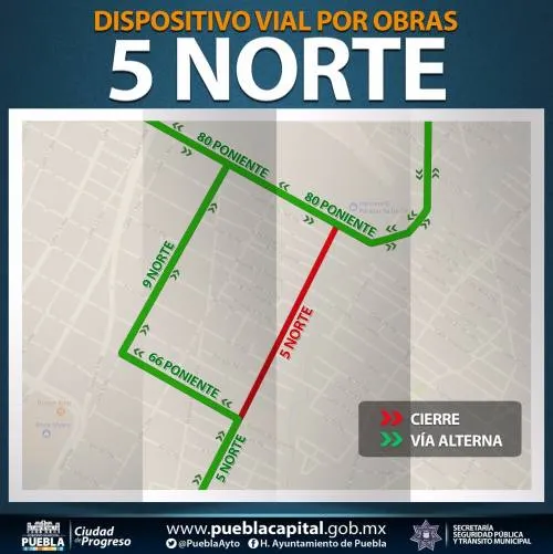 Reporte vial programado para este lunes