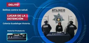 En Atlixco, capturan a sujeto en plena vía pública por consumo y posesión de sustancias