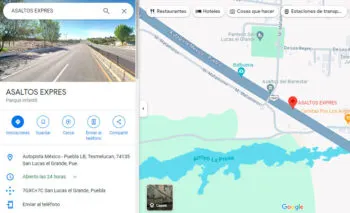 Asaltos Exprés, la ubicación que hasta Maps conoce