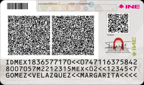 INE incorporara a la credencial códigos bidimensionales QR