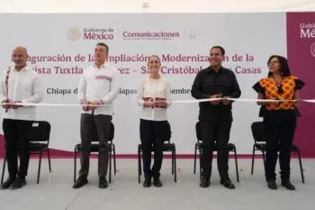Inaugura Claudia Sheinbaum ampliación y modernización de la autopista Tuxtla-San Cristóbal, en Chiapas