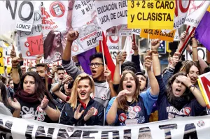 Manifestación de estudiantes en Madrid