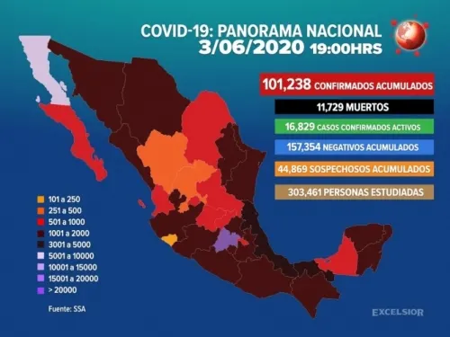 México supera los 100 mil casos positivos de Covid-19