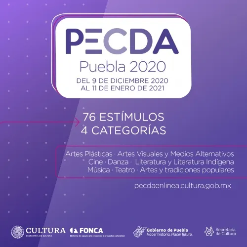 El Fonca y el estado de Puebla emiten convocatoria Pecda 2020