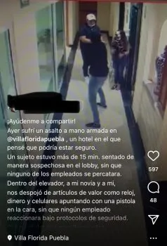 Hijo de exalcaldesa de Córdoba es asaltado en el Hotel Villa Florida, en Puebla