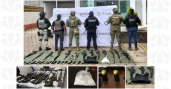 Quiso la FGE “venadear” a “El Bukanas” en Chignahuapan, pero se les peló; aseguran arsenal, granadas y droga