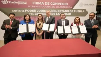 Firman Ayuntamiento de Puebla y Poder Judicial convenio en favor del fortalecimiento institucional