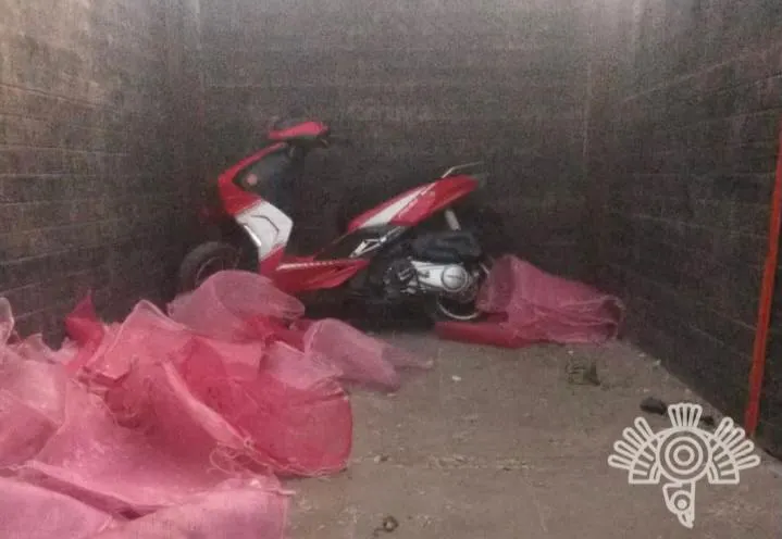 Agentes de la Policía Estatal recuperaron una motoneta que se encontraba al interior de un tractocamión
