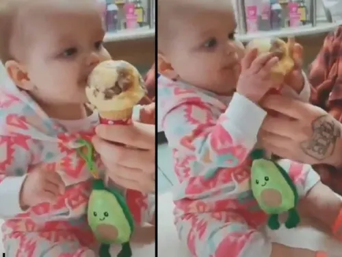 Bebé prueba por primera vez el helado y su reacción te hará el día