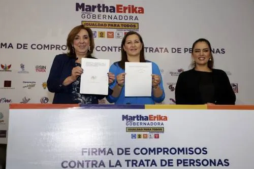 Martha Erika Alonso se compromete a combatir la trata de personas y violencia contra las mujeres