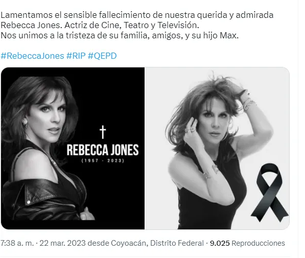 Reacciones muerte Rebeca Jones